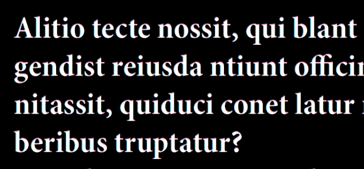 Белый текст на составном черном без трепинга